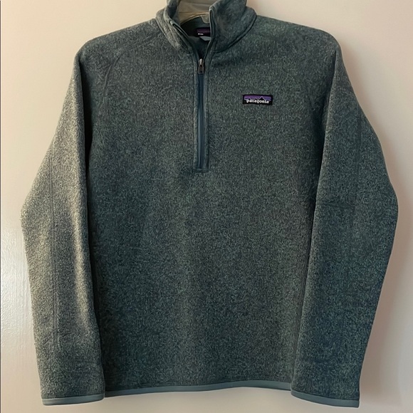 Patagonia Gray Quarter-Zip Fleece Pullover, size Medium - Picture 1 of 7